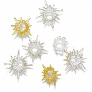 Set Of 7 Vintage Clear Glass Starburst Candle Holders